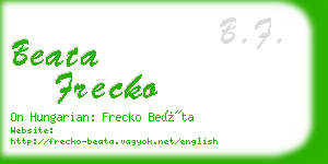 beata frecko business card